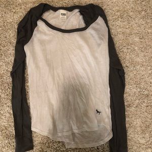 VS Pink Grey and White long sleeve tee